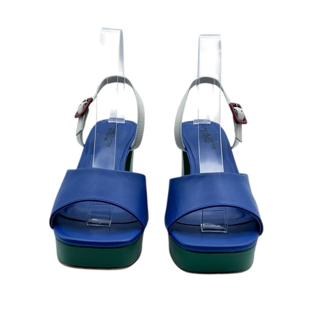 Charlotte Stone Babette Platform Mule Heel Colorblock Royal Multi Size 9 - Picture 5 of 10
